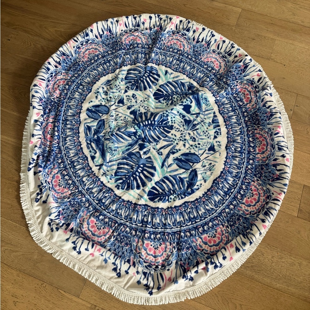Lilly Pulitzer for Pottery Barn Teen Circa Beach Towel 60x60 Blue Pink